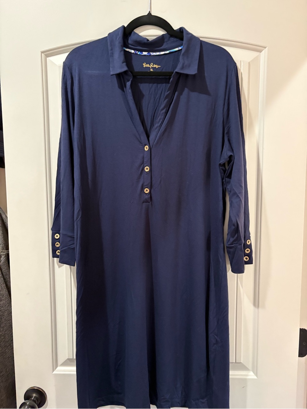 Lilly Pulitzer Navy Blue Collared Tunic Dress